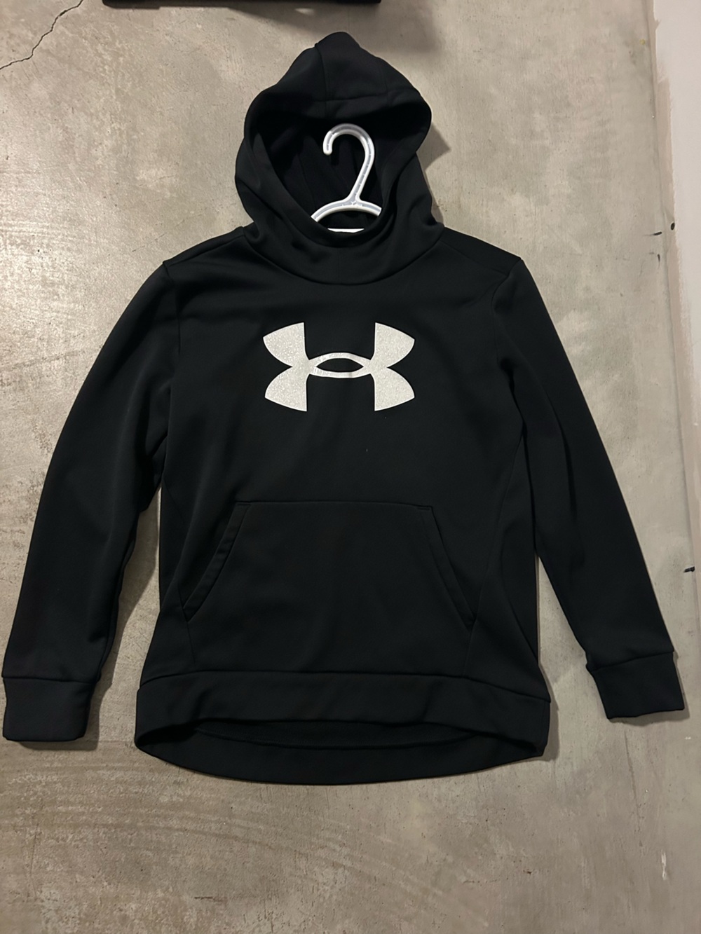 Under Armour Black Kids Hoodie with White Logo